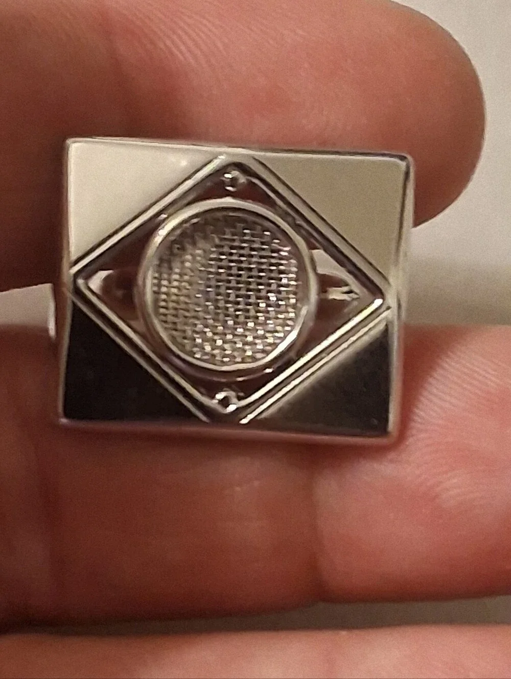 Vintage Swank Silver Tone Cufflinks and Tie Clip Set - Silver